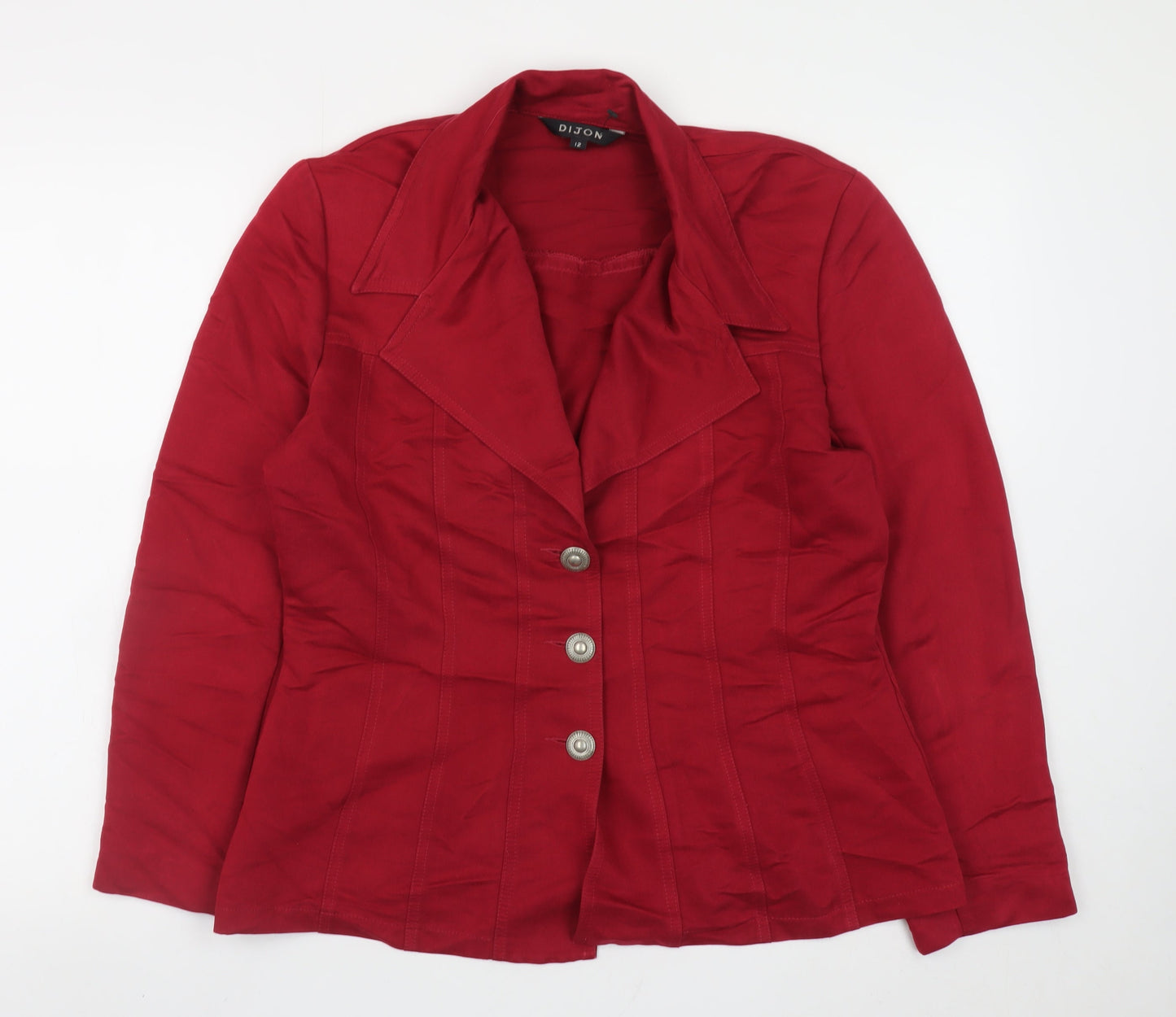 DIJON Women's Red Cotton Classic Blazer Size 12
