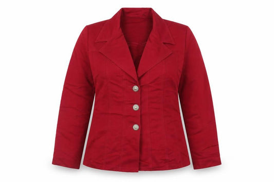 DIJON Women's Red Cotton Classic Blazer Size 12