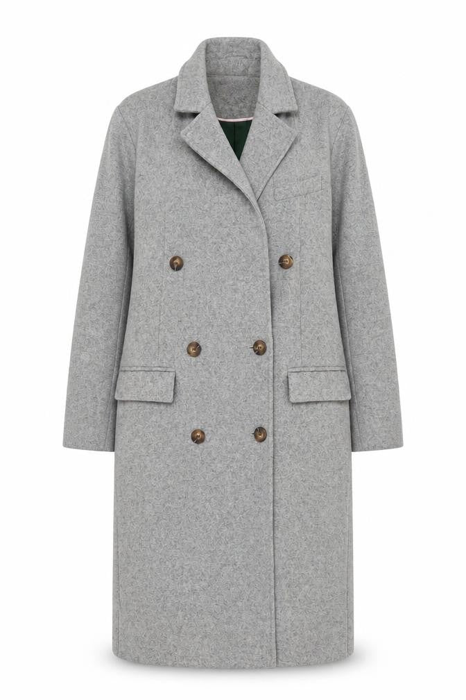 Topshop Women's Grey Wool Blend Long Overcoat Size 8