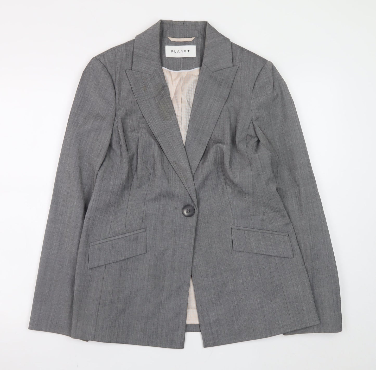 Planet Women's Grey Wool Blend Blazer Jacket Size 10