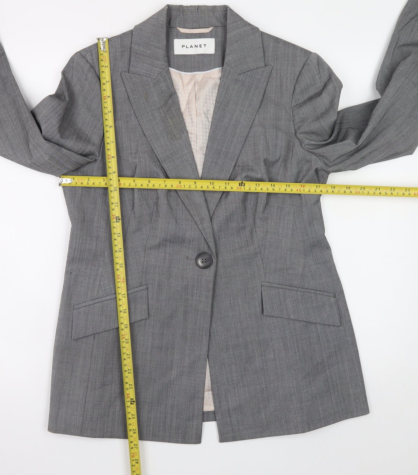 Planet Women's Grey Wool Blend Blazer Jacket Size 10