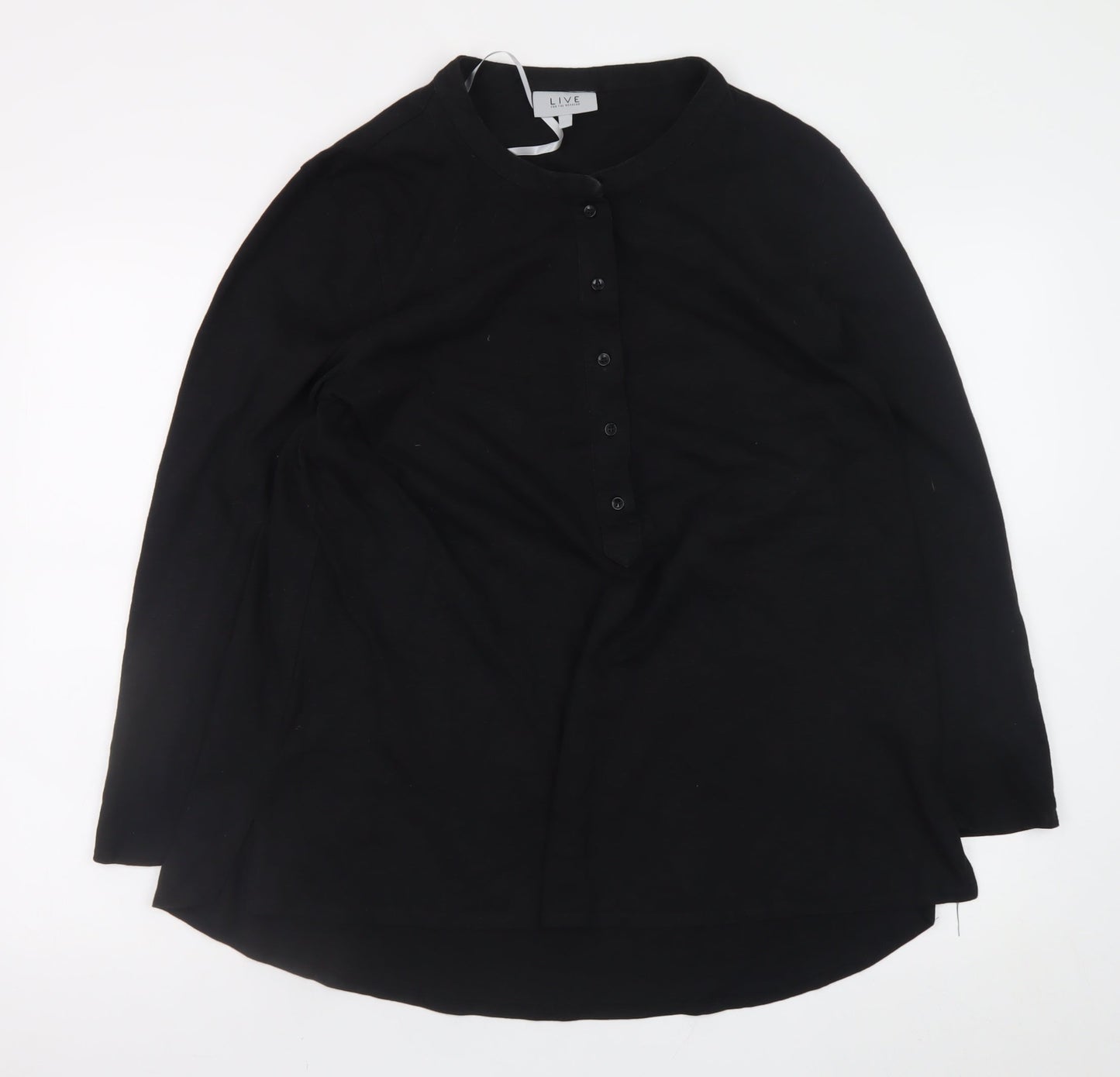 LIVE FOR THE WEEKEND Men's Black Henley Long Sleeve Cotton T-Shirt 2XL