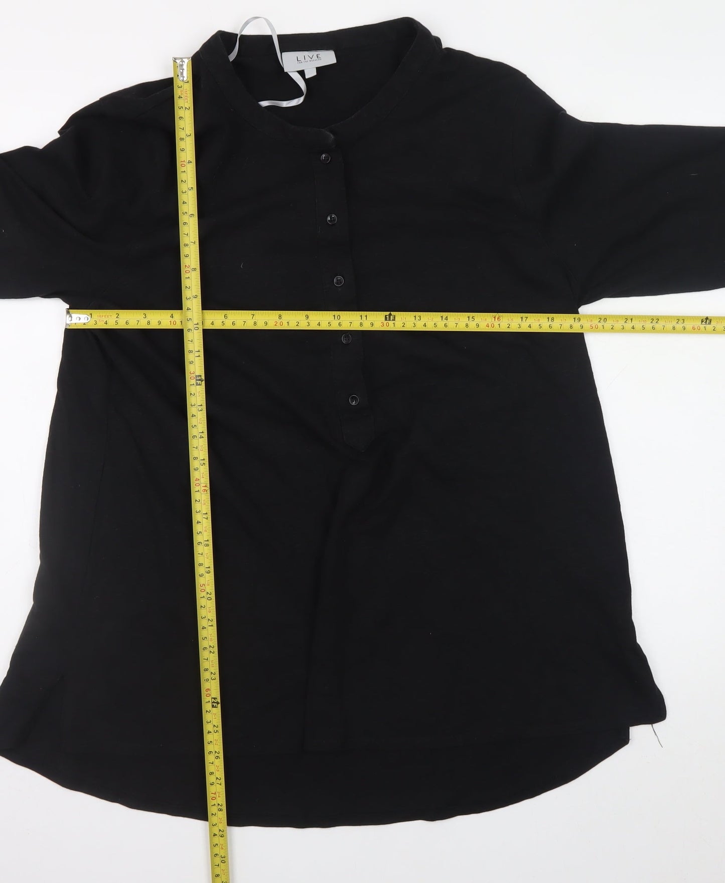 LIVE FOR THE WEEKEND Men's Black Henley Long Sleeve Cotton T-Shirt 2XL
