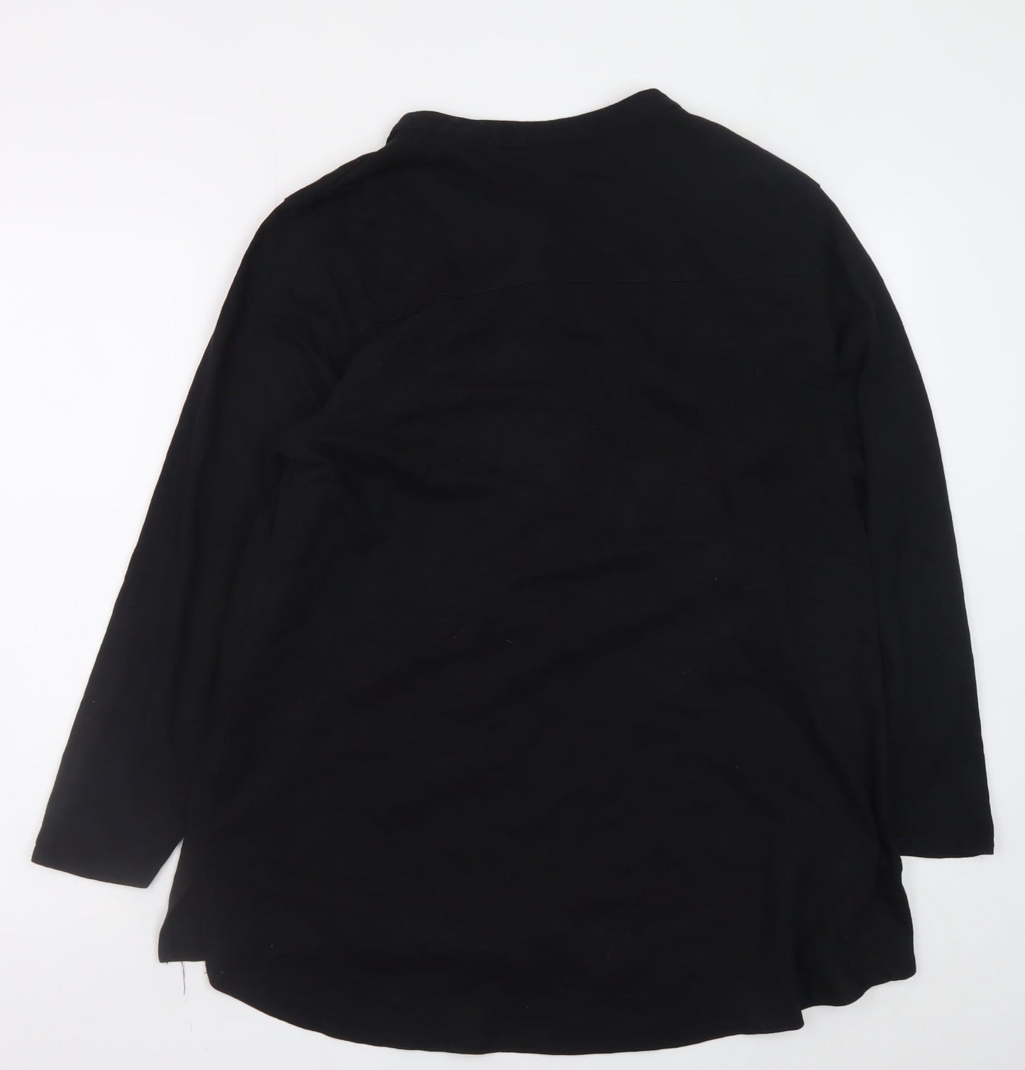 LIVE FOR THE WEEKEND Men's Black Henley Long Sleeve Cotton T-Shirt 2XL