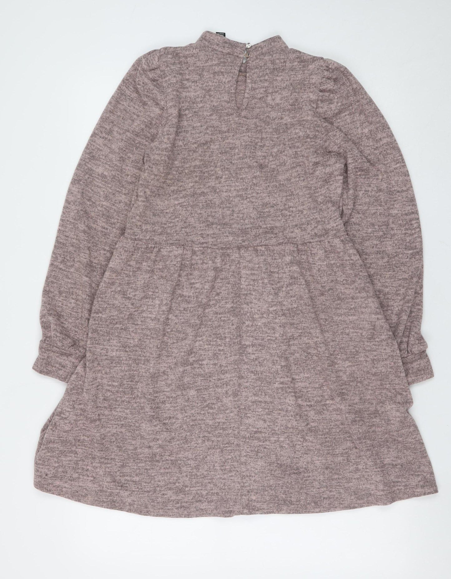 New Look Women Brown Knit Fit & Flare Dress Size 8 Long Sleeve