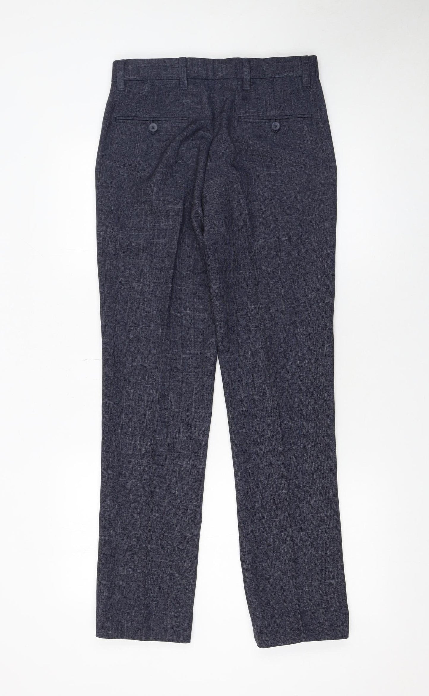 Next Men's Blue Polyester Dress Pants Trousers 28W 31L Regular Fit