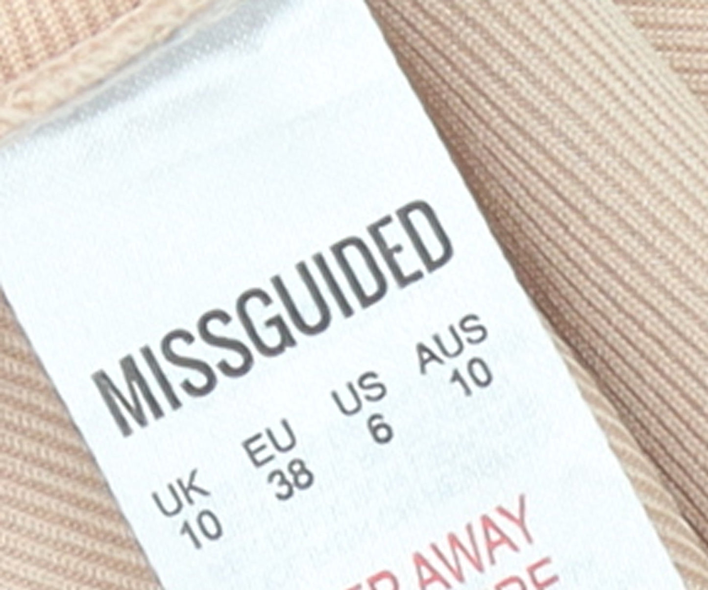 Missguided Women's Beige Midi Bodycon Pencil Skirt Size 10