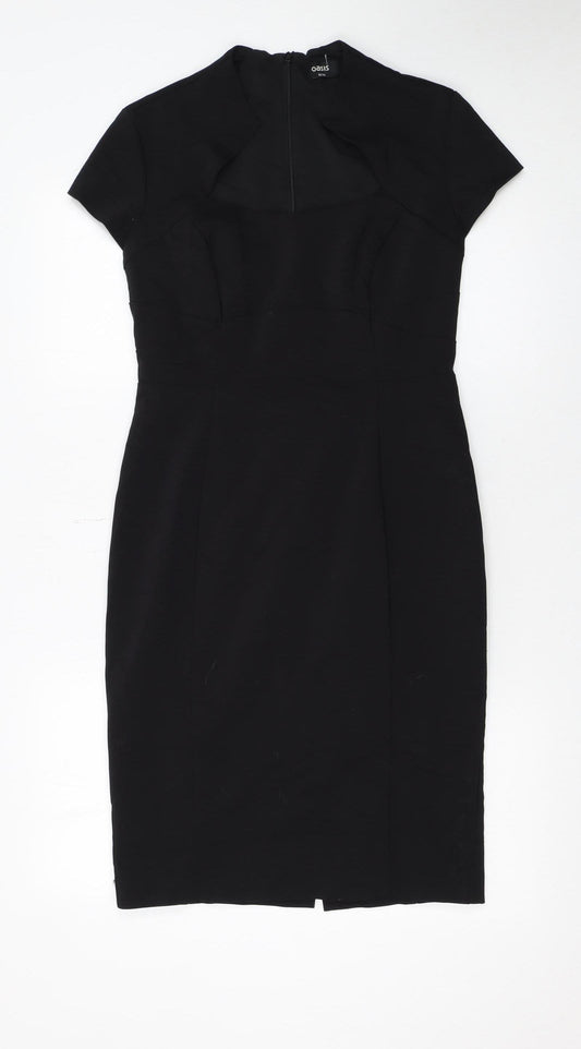 Oasis Women's Black Size 10 Bodycon Knee Length Dress