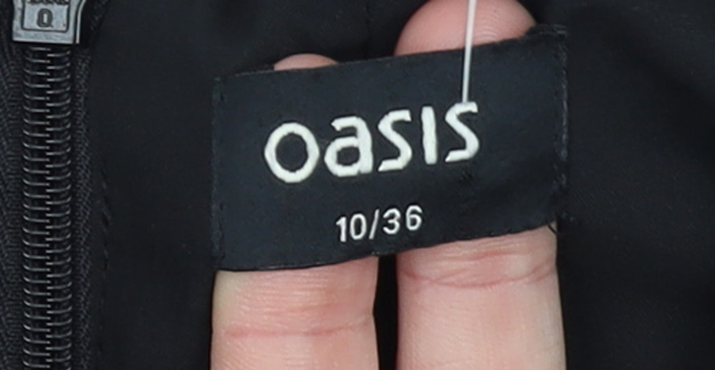 Oasis Women's Black Size 10 Bodycon Knee Length Dress