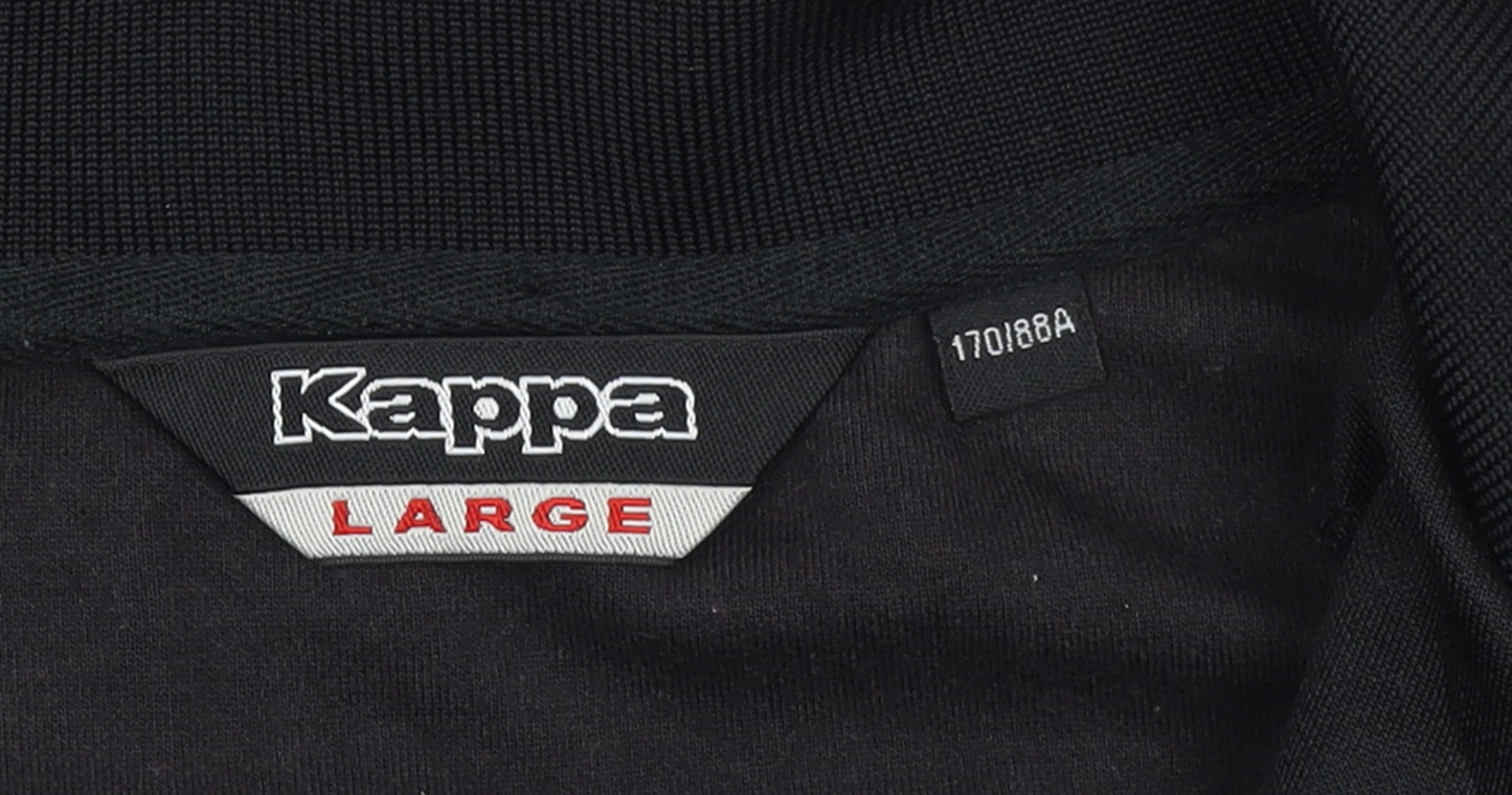 Kappa Women’s Black Track Jacket L Riding Club Logo Zip Front