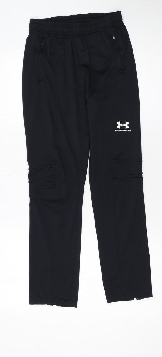 Under Armour Boys Black 14 Years Track Pants Slim Fit Breathable Activewear