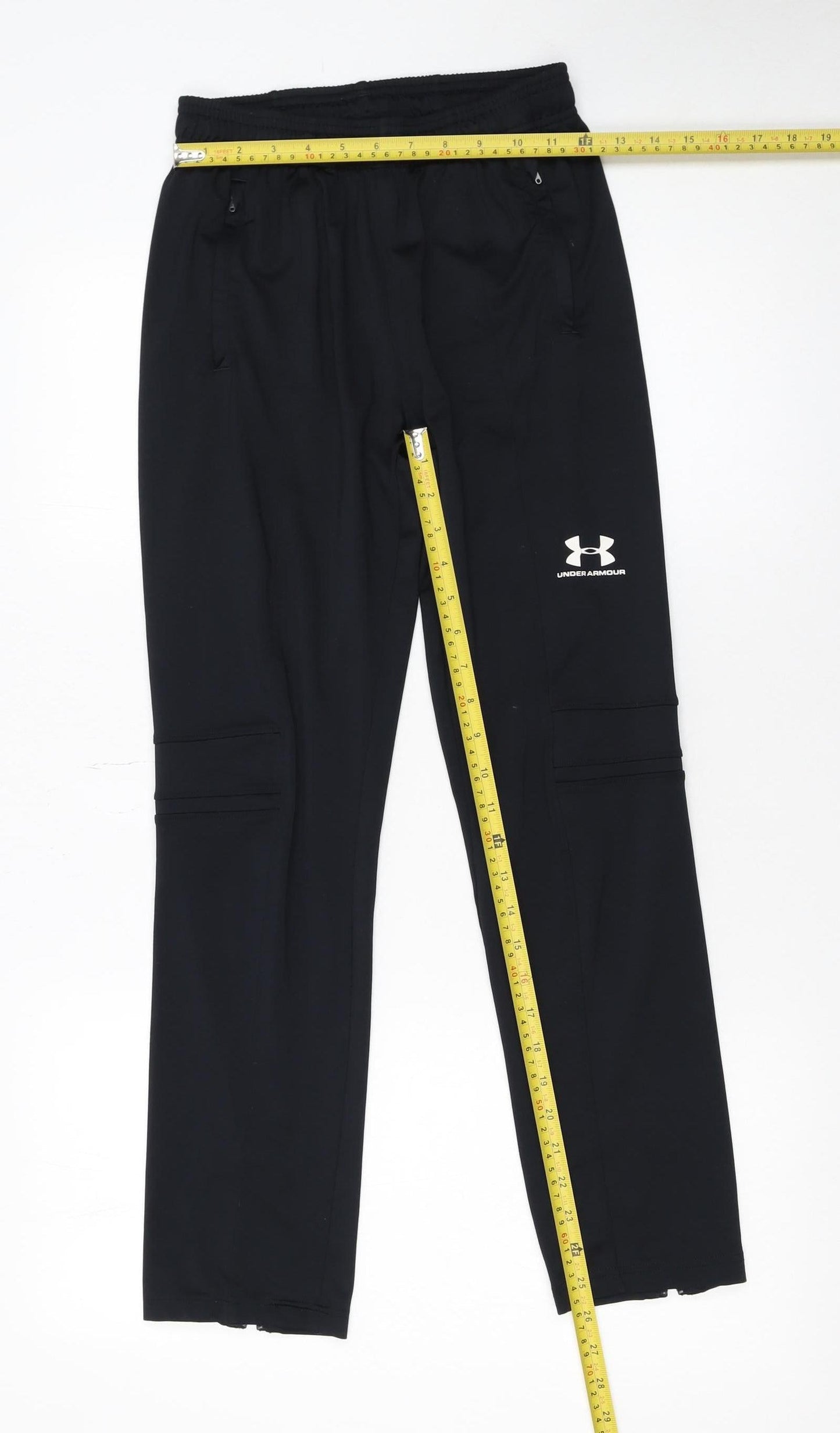Under Armour Boys Black 14 Years Track Pants Slim Fit Breathable Activewear