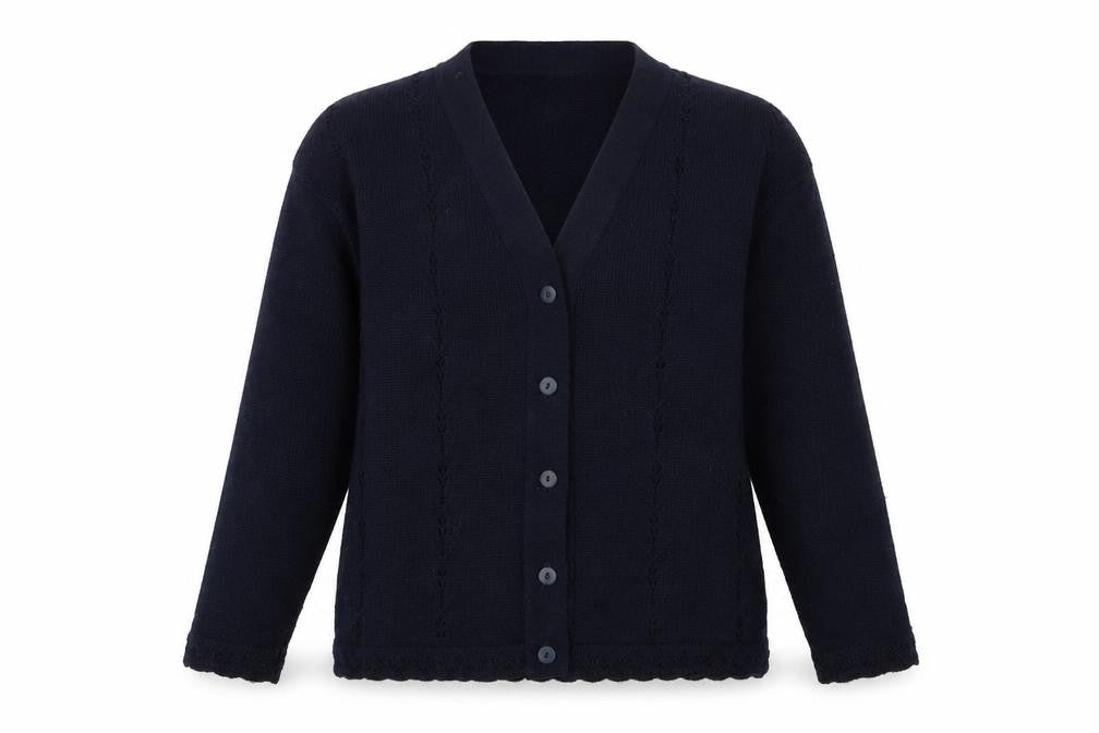 Adams Girls Blue Acrylic Button-Up Knit Cardigan 10 Years