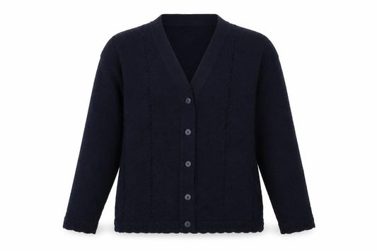 Adams Girls Blue Acrylic Button-Up Knit Cardigan 10 Years