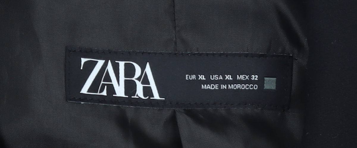 Zara Women Black XL Single-Breasted Blazer Jacket