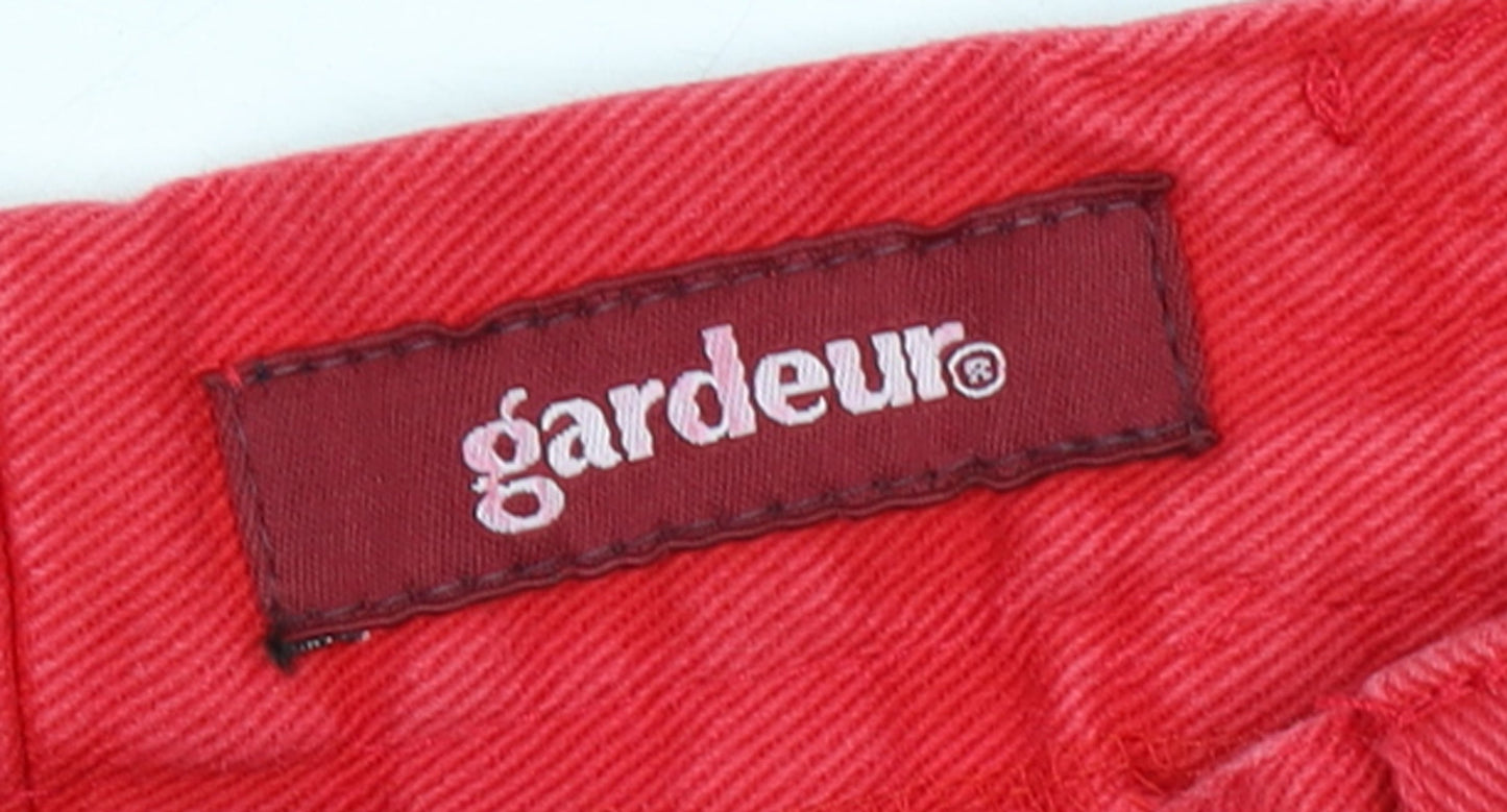 Gardeur Womens Red Cotton Tapered Classic Jeans Size 12