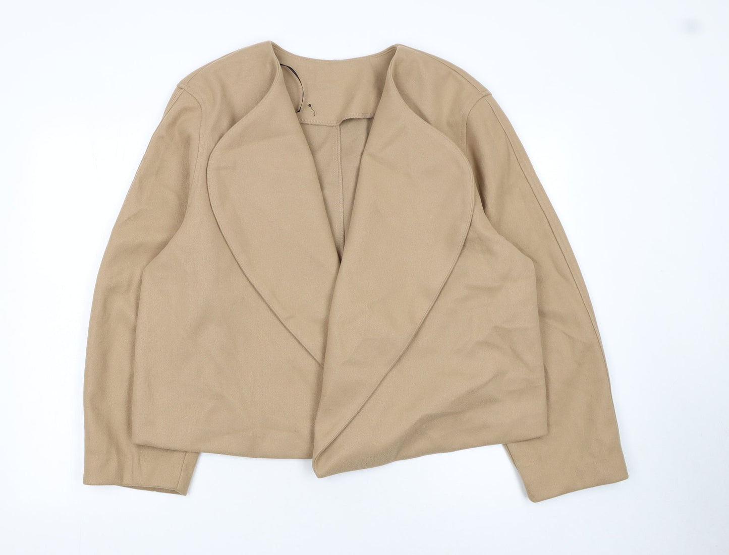 H&M Divided Women Beige Blazer Jacket Size 14 Regular Fit