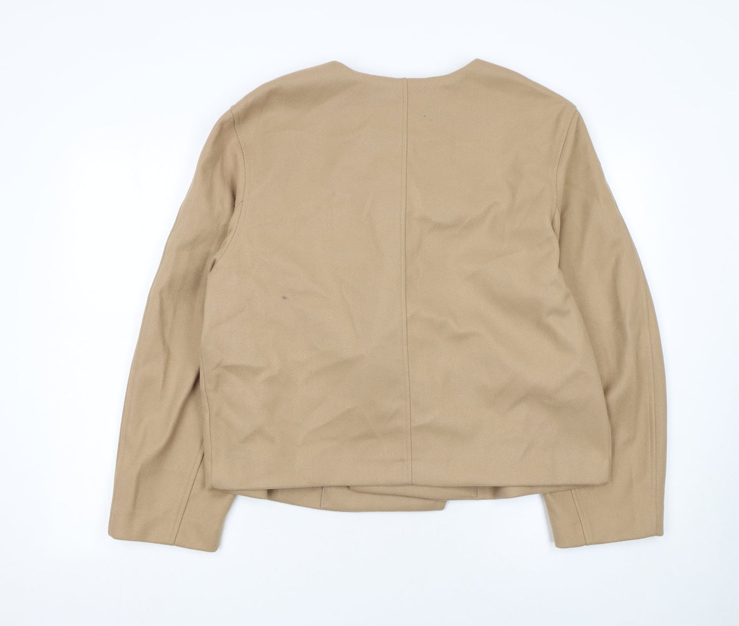 H&M Divided Women Beige Blazer Jacket Size 14 Regular Fit