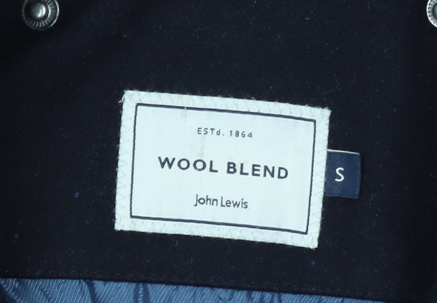 John Lewis Women’s Black Wool Blend Pea Coat Size S
