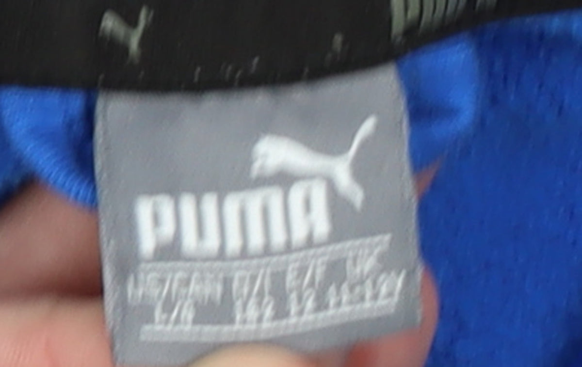 Puma Boys Blue Full Zip Hoodie 6-7 Years Fleece Lined Hooded Sweatshirt