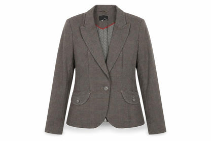 Next Women Brown Check Blazer Size 14 Tailored Single-Breasted Jacket