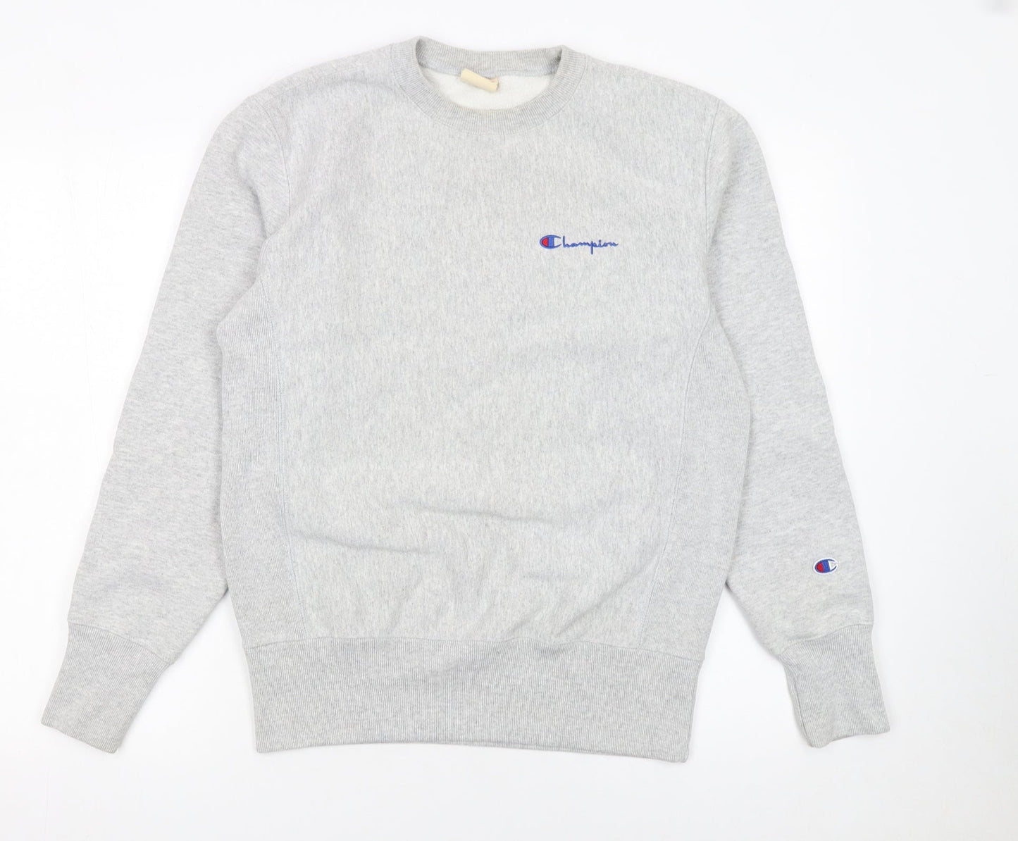 Champion Men's Grey Pullover Sweatshirt Small Crew Neck Fleece