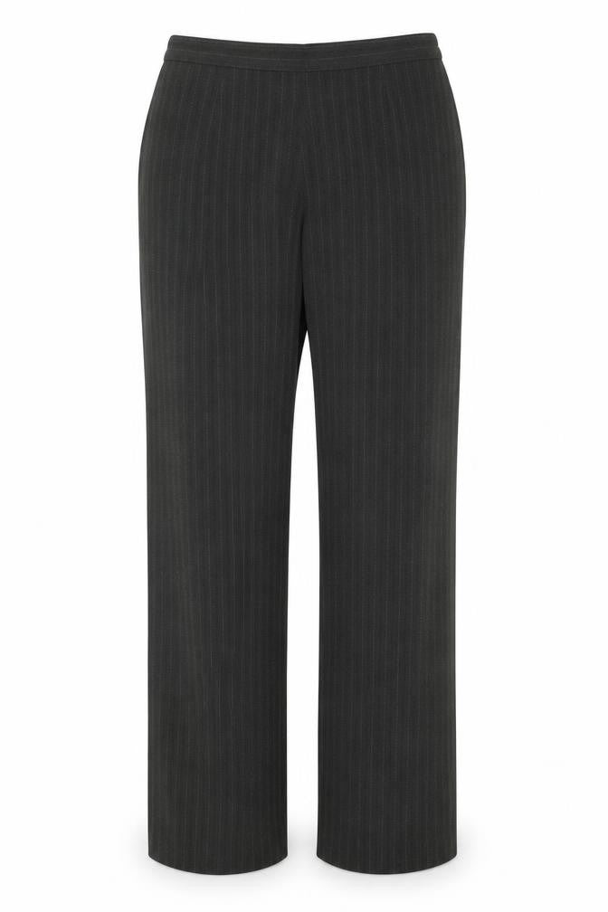 Next Women Grey Pinstripe Trousers Size 14 Regular Fit Business Workwear