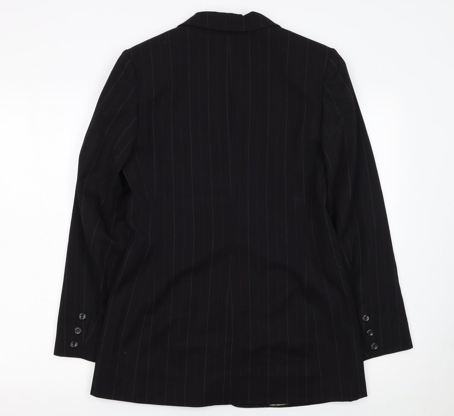 Autonomy Collection Women's Black Pinstripe Wool Blend Blazer Size 10