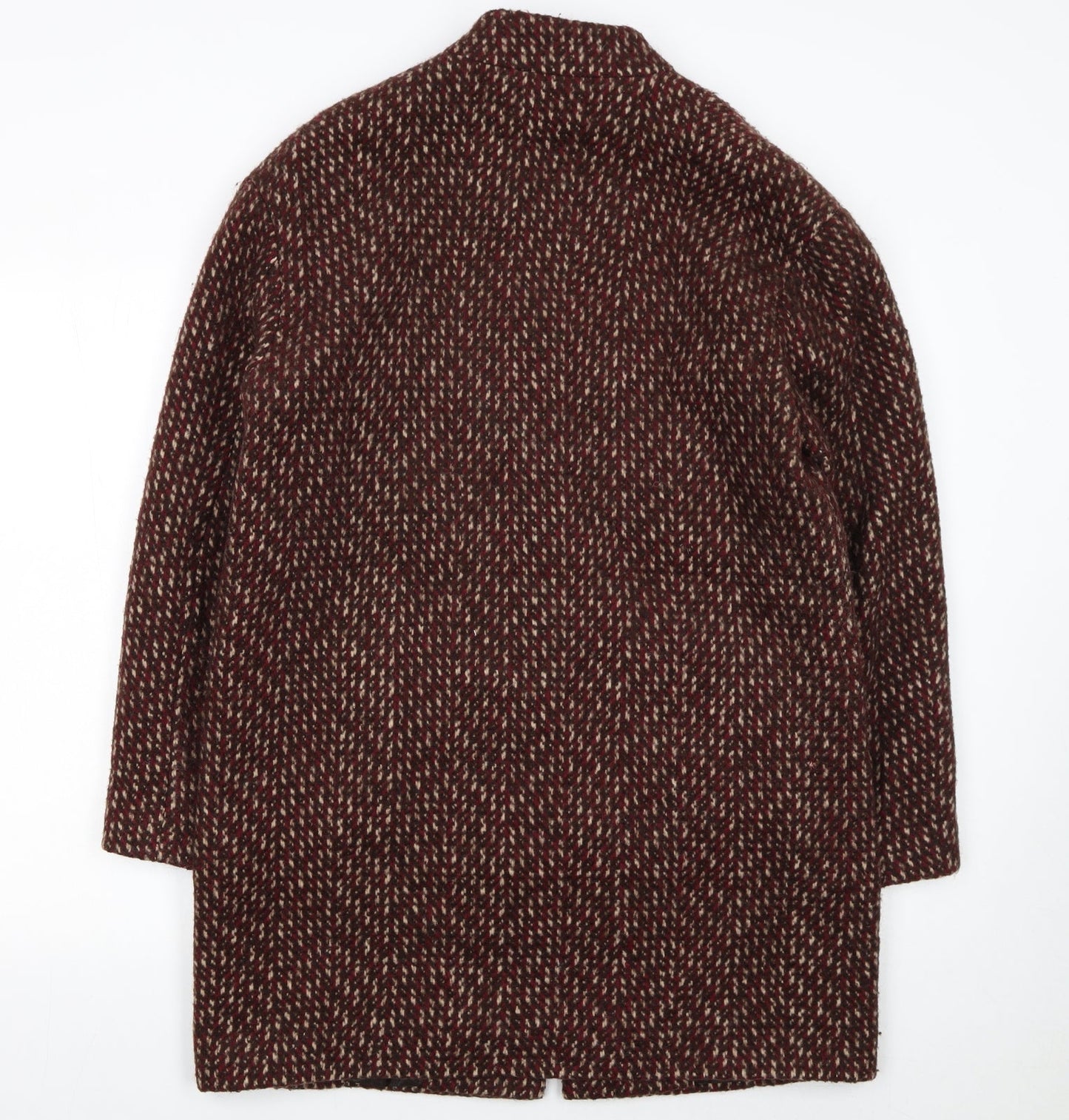 Marks and Spencer Women Brown Wool Blend Mid-Length Overcoat Size 12