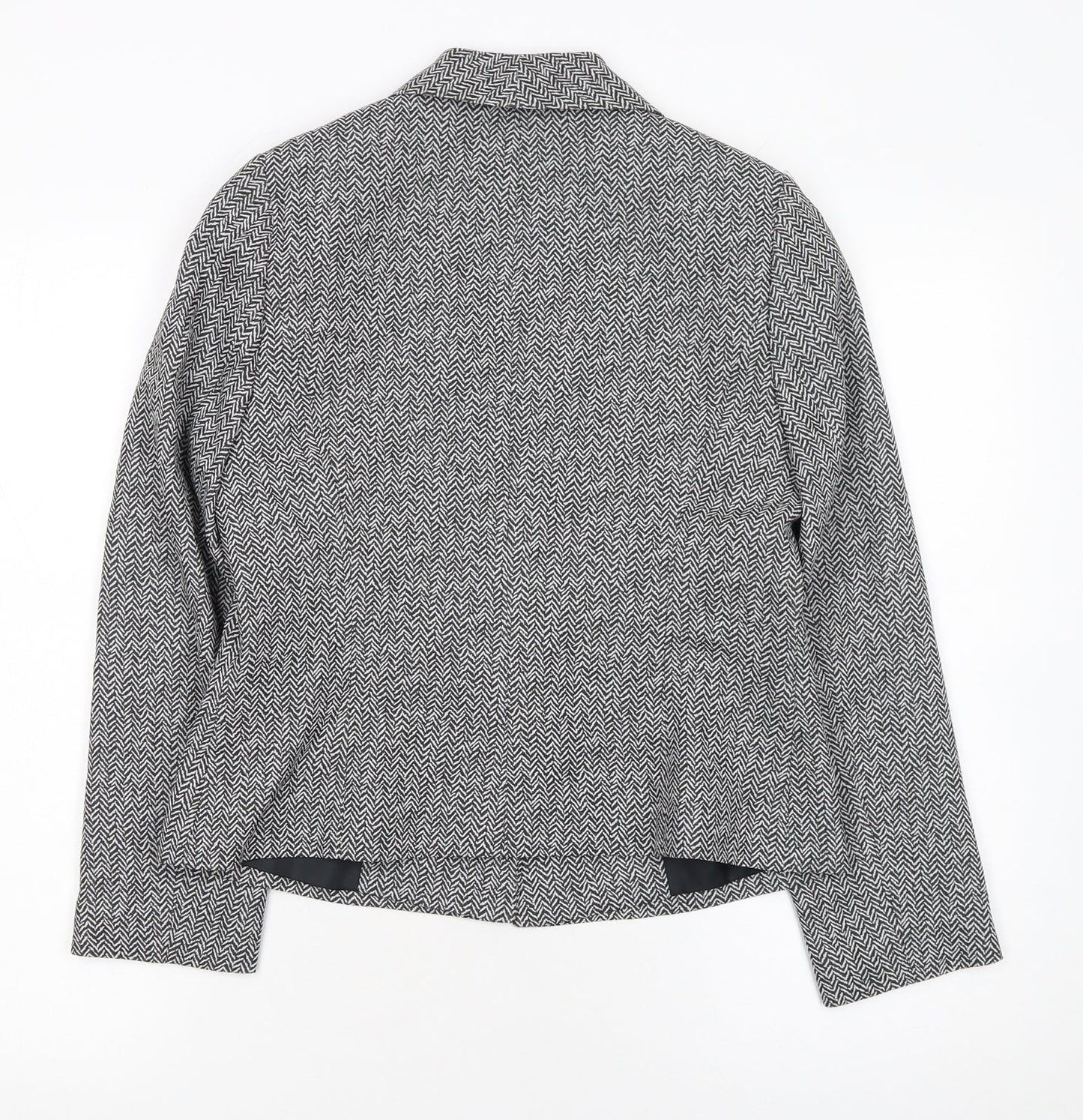 Minuet Petite Women's Black & White Herringbone Blazer UK 12 Petite