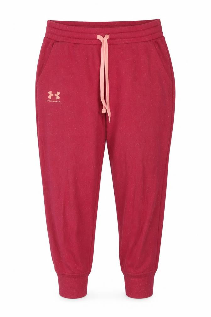 Under Armour Womens Red Jogger Sweatpants L Loose Fit Fleece Trousers