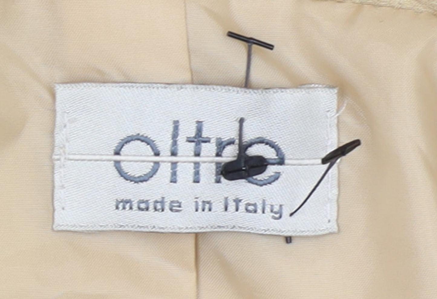 Oltre Women Beige Silk Single-Breasted Suit Jacket UK 10