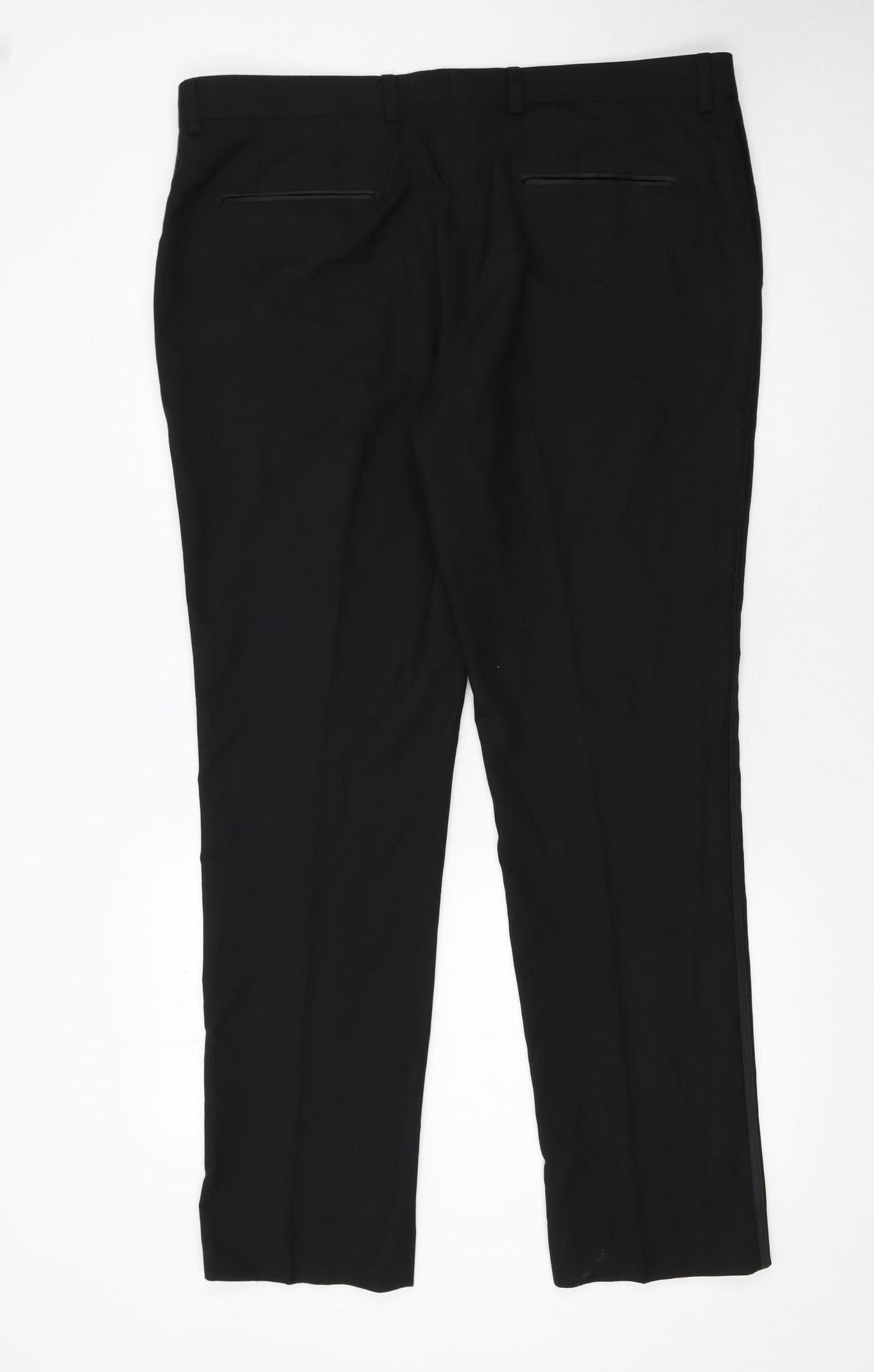 Next Men's Black Dress Pants 38W 31L Straight Leg Formal Trousers