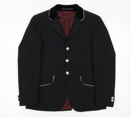 Cavallo Boys Black Polyester Four-Button Equestrian Blazer 11 Years