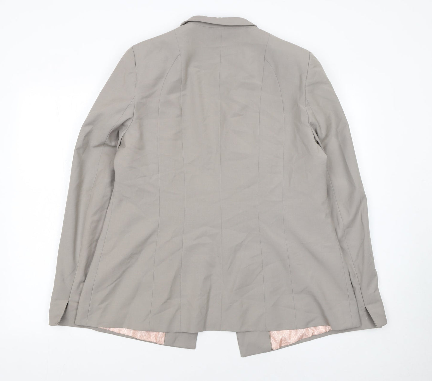 Next Women Beige Tailored Suit Jacket Size 16 Regular Lined Blazer