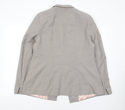 Next Women Beige Tailored Suit Jacket Size 16 Regular Lined Blazer