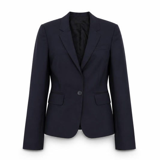 Joseph Women's Blue Wool Single-Breasted Blazer Size 8 Classic Work Jacket