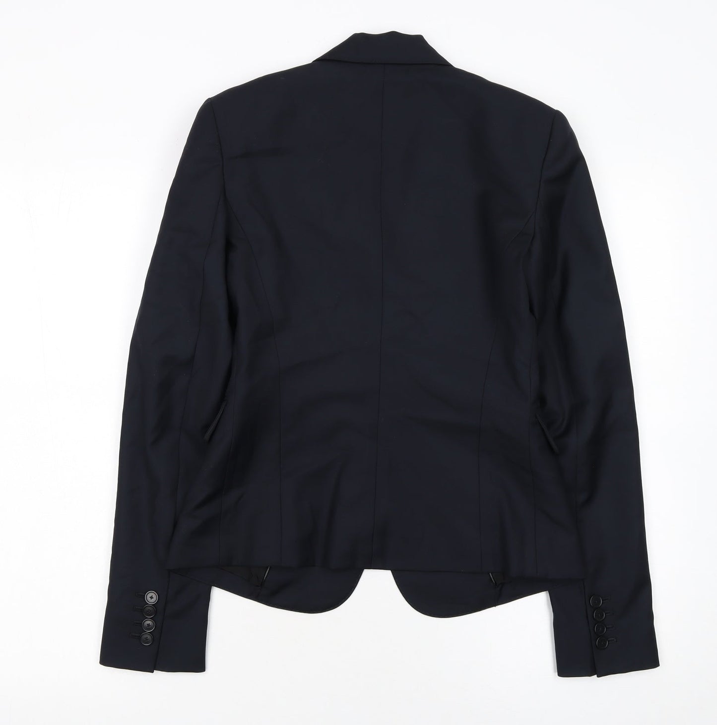 Joseph Women's Blue Wool Single-Breasted Blazer Size 8 Classic Work Jacket