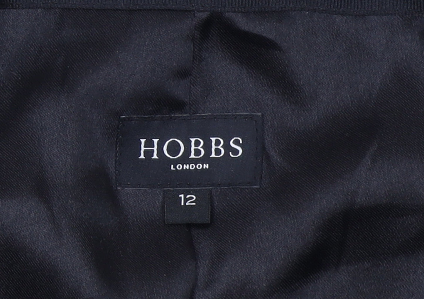 Hobbs Women Black Houndstooth Wool Blend Tweed Blazer Size 12