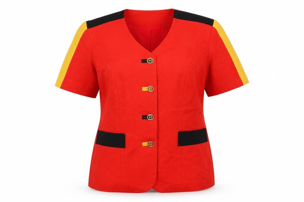 Louis Ortoni Women Red Linen Blend Short Sleeve Tailored Suit Jacket Size 14
