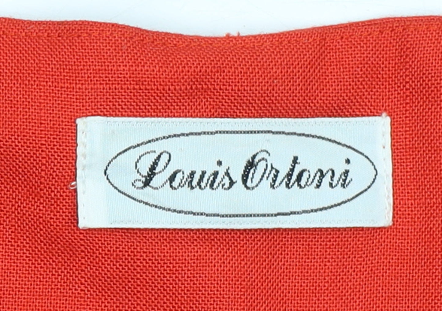 Louis Ortoni Women Red Linen Blend Short Sleeve Tailored Suit Jacket Size 14