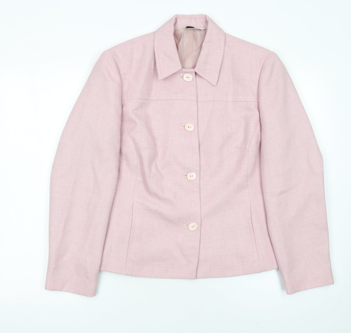 BHS Womens Pink Polyester Blazer Jacket Size 12 Classic Style