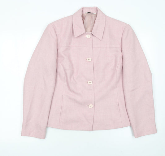 BHS Womens Pink Polyester Blazer Jacket Size 12 Classic Style