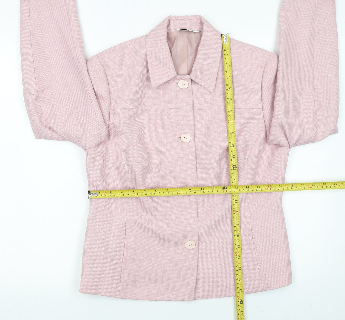 BHS Womens Pink Polyester Blazer Jacket Size 12 Classic Style