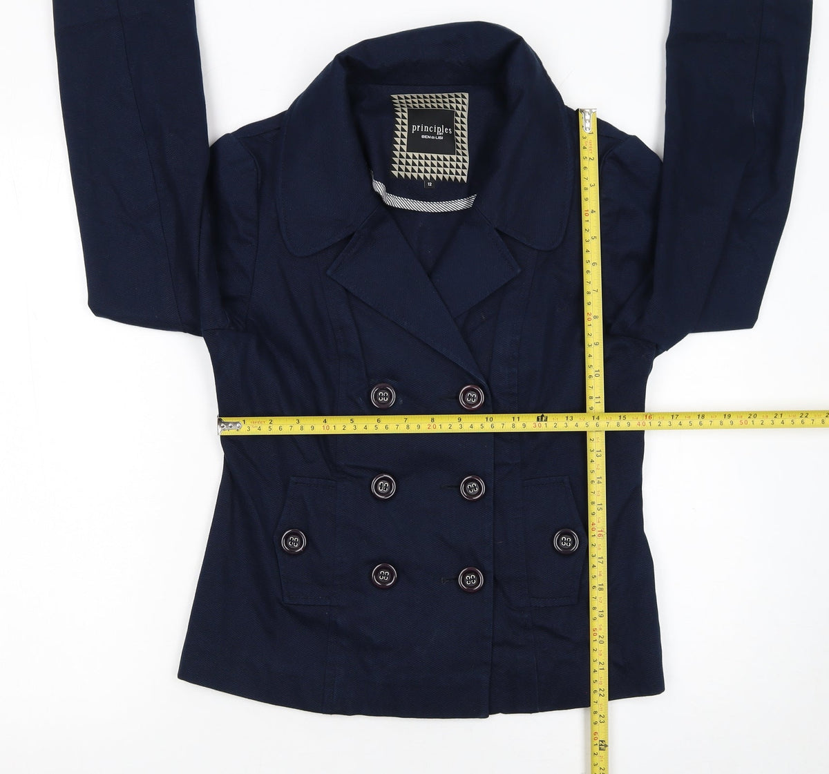 Principles by Ben de Lisi Women's Blue Size 12 Double-Breasted Blazer