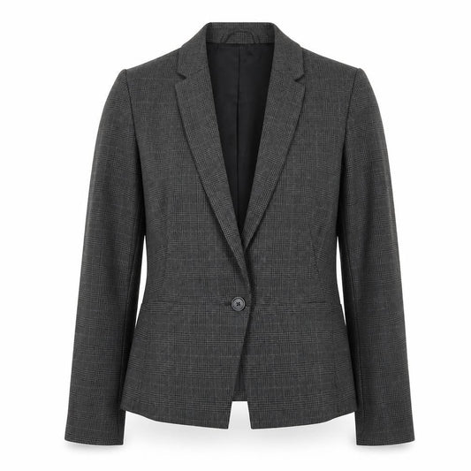 Marks & Spencer Women’s Grey Check Tailored Blazer UK 12