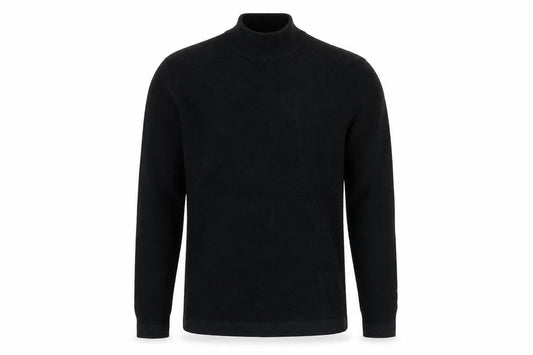 Marks & Spencer Men’s Black Waffle Knit Cotton Modal Mock Neck Jumper M