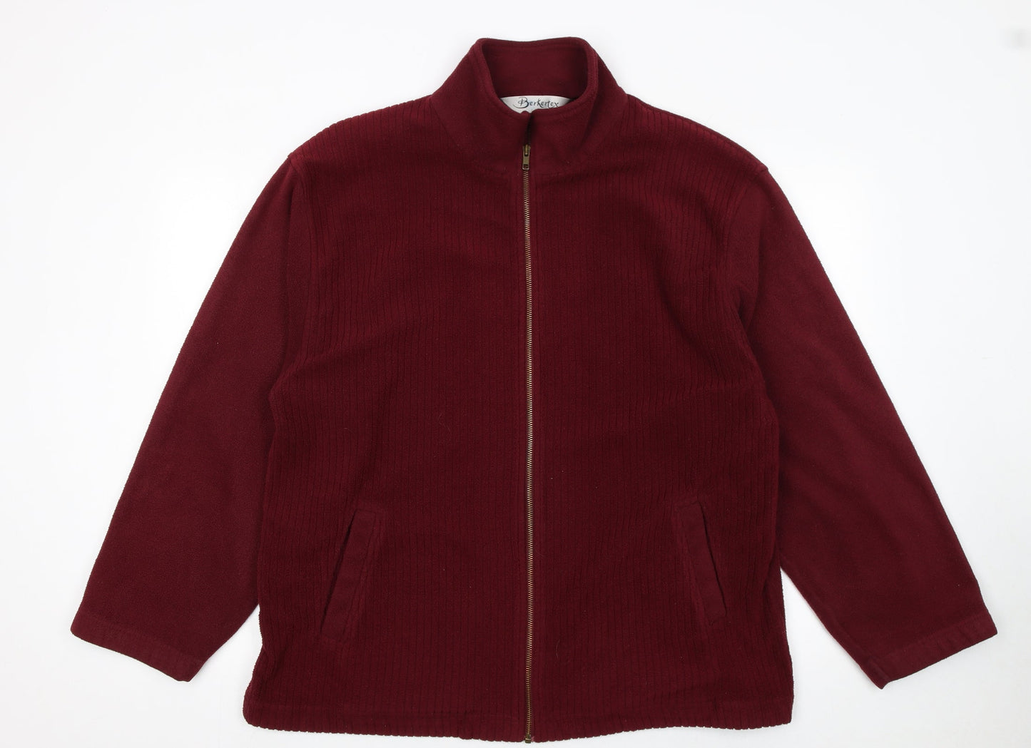 Berkertex Men's Red Fleece Full Zip Jacket Size L