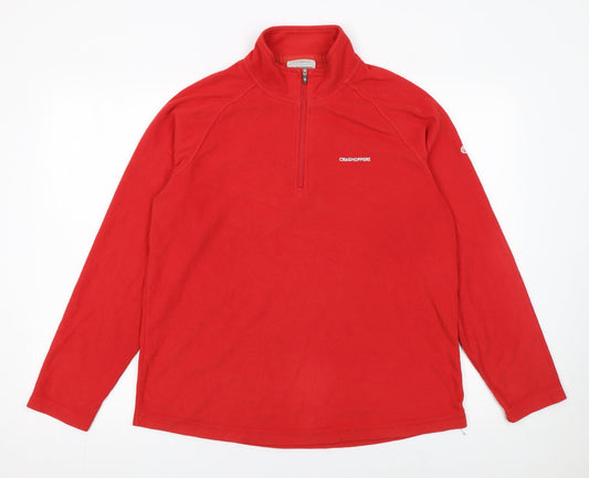 Craghoppers Women Red Fleece 1/2 Zip Pullover Sweatshirt UK 16