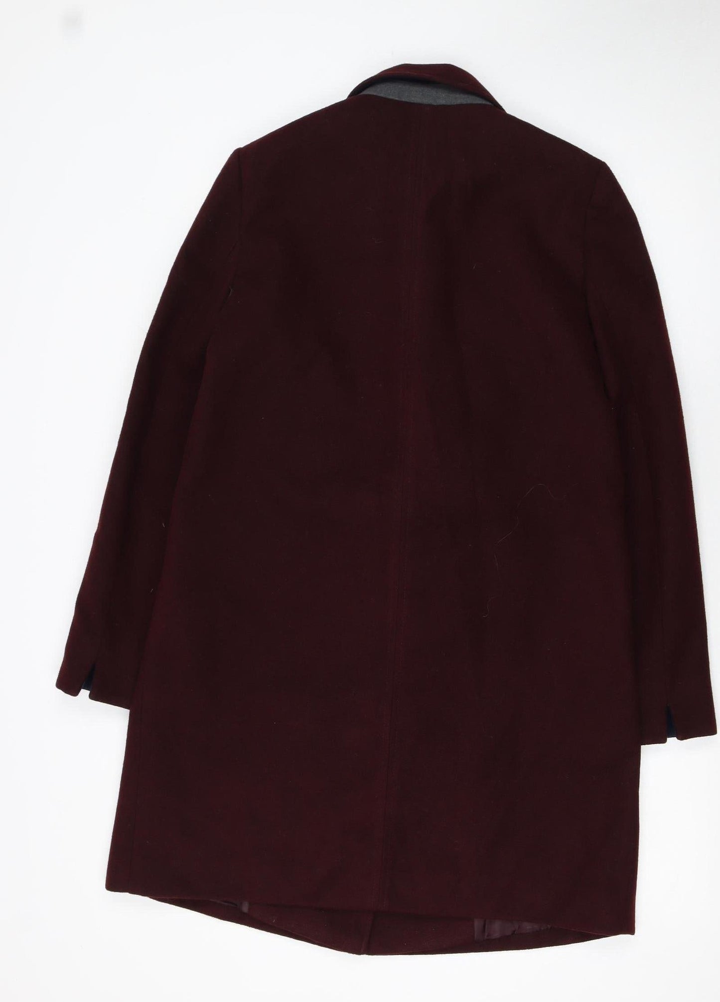 Topshop Women Tall Brown Wool Look Mid-Length Overcoat UK 10